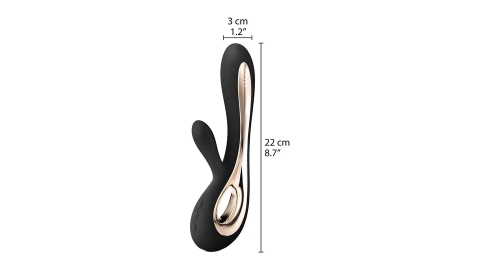 LELO Soraya 2 : avis : schéma de dimensions Sinful : 22 cm de long et 3 cm de large